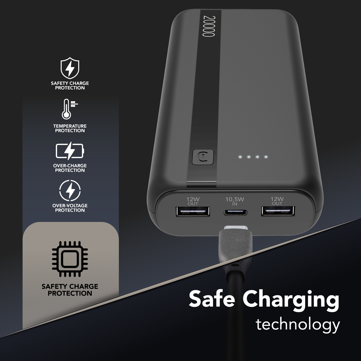 PNY The Action Charger Power Bank Portatile Con Alloggi Per Batterie GoPro Hero 4 E Uscita USB 2.1A, Nero - 6
