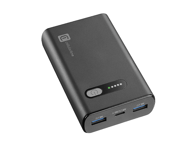 Power Bank Cellularline Fast PD 10000 mAh, Nero