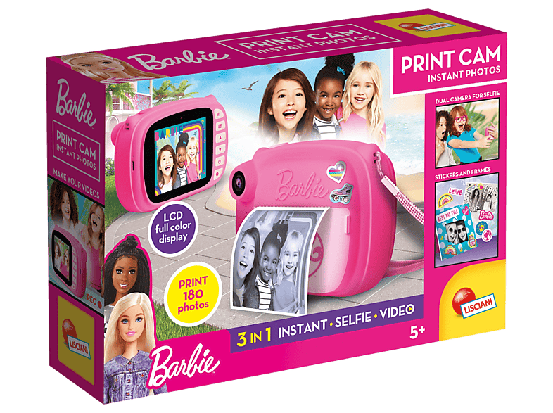 Natychmiastowy aparat fotograficzny LISCIANI GIOCHI Barbie Print Cam z drukarką Różowy