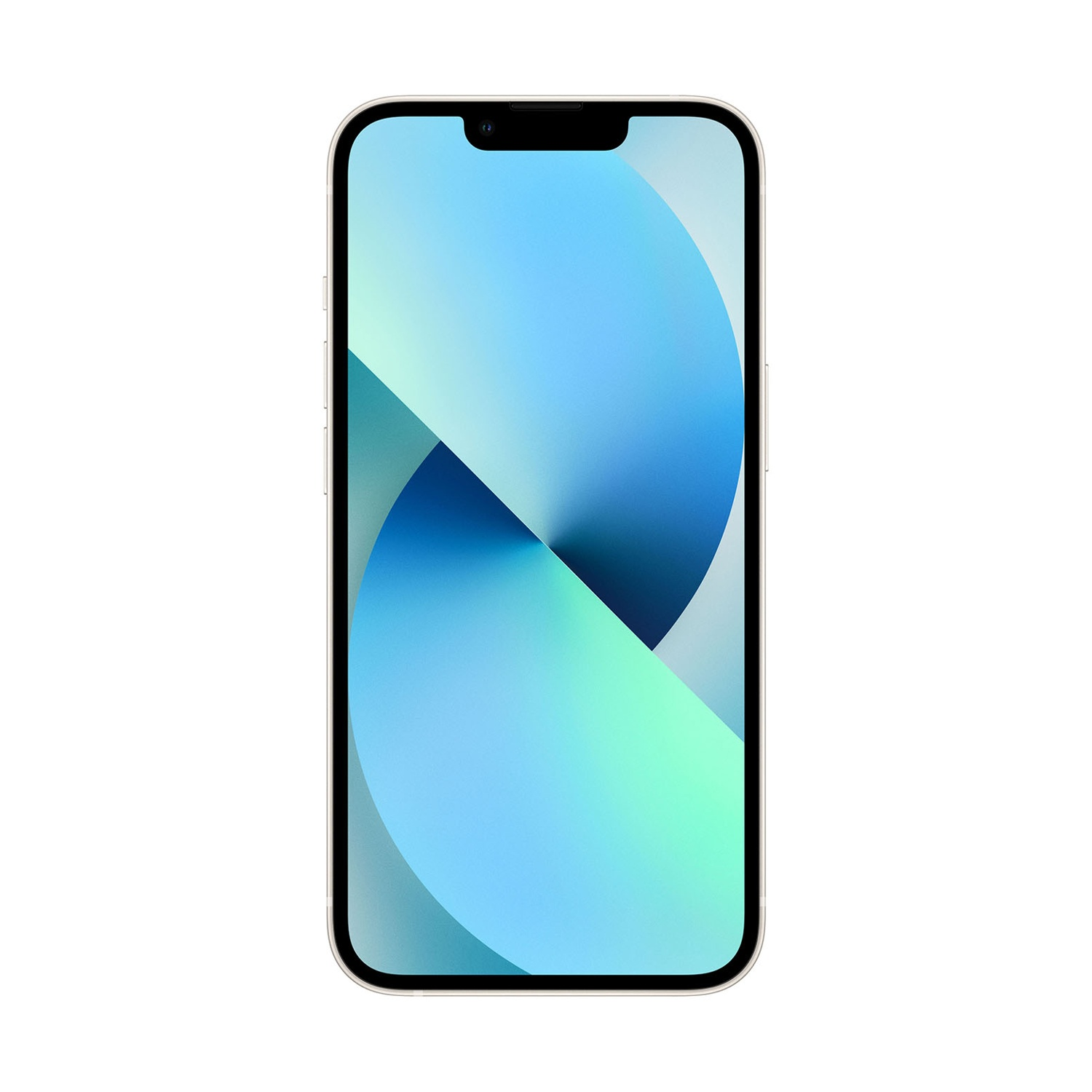 Uno smartphone con uno schermo sfumato blu e verde. Il telefono è color oro con un bordo nero attorno allo schermo.