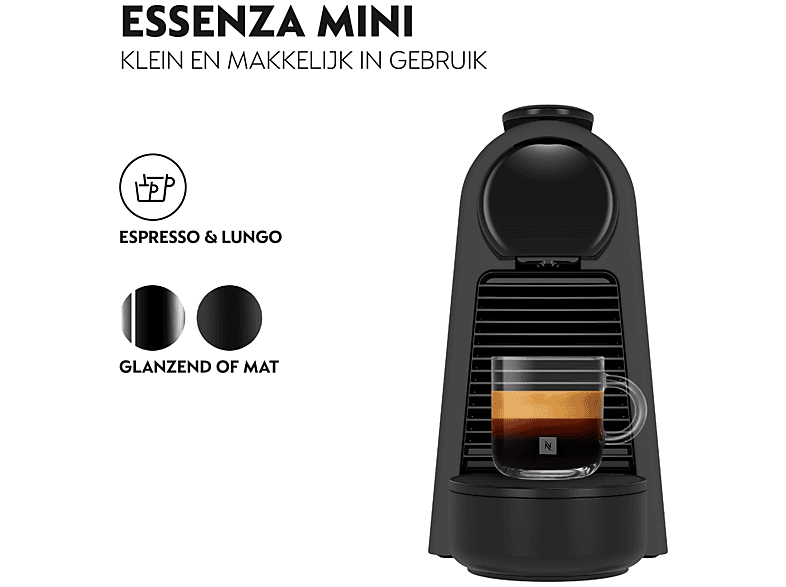 DE LONGHI EN85.BKMT Nespresso Essenza Mini | Capsulemachine - Mat