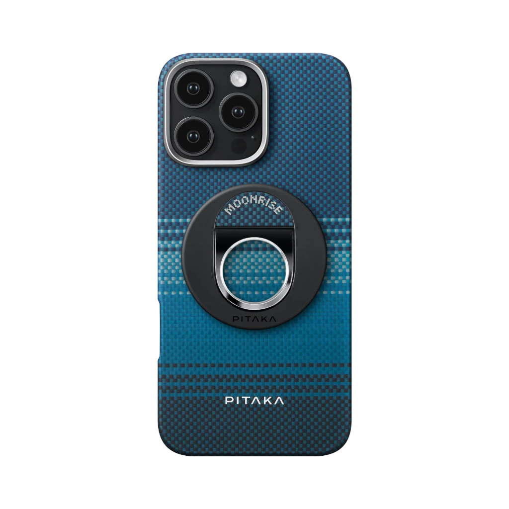 PITAKA iPhone 16 Pro MagSafe kompatibilis szőtt telefontok és Grip 3 telefontartó, holdkelte (KI1601MOG)