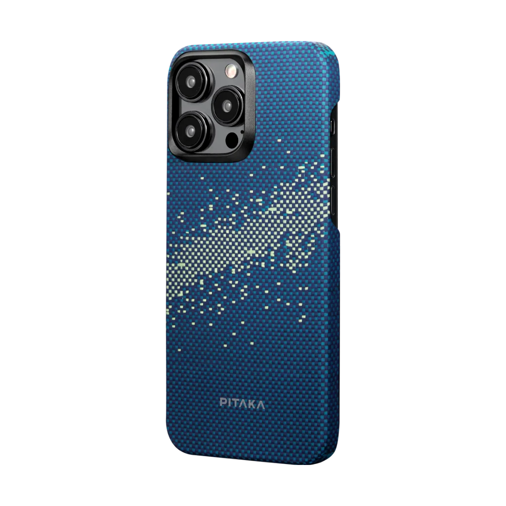 PITAKA Fusion Weaving MagEZ 4 iPhone 15 Pro Max MagSafe kompatibilis telefontok, tejút (KI1502PMYG)