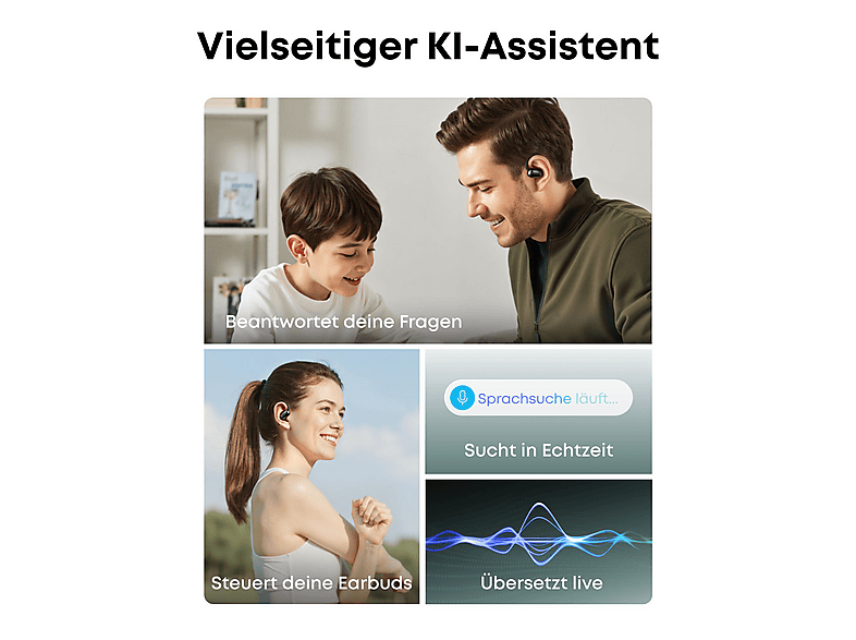 Thumbnail - SOUNDCORE BY ANKER AeroFit 2 AI, On-ear Kopfhörer Bluetooth Schwarz