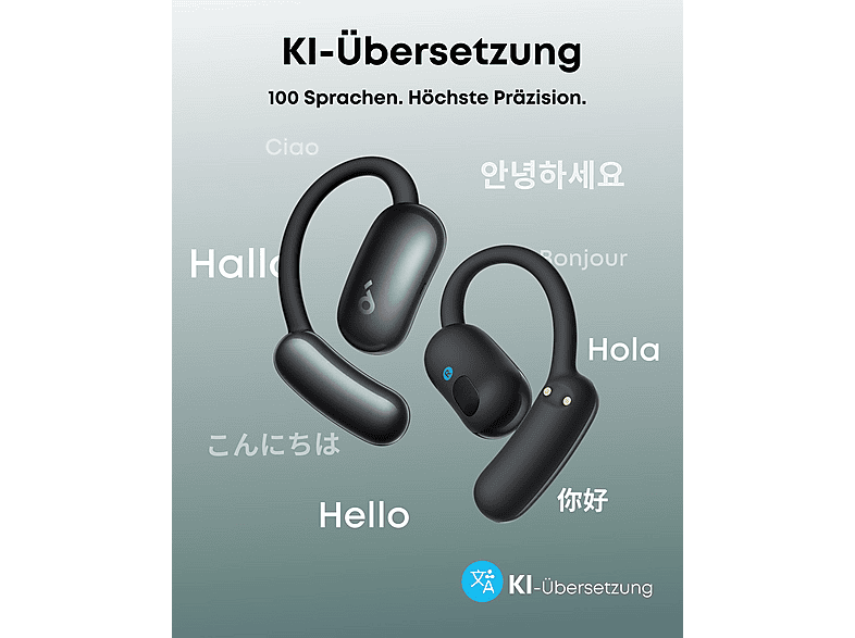 Thumbnail - SOUNDCORE BY ANKER AeroFit 2 AI, On-ear Kopfhörer Bluetooth Schwarz