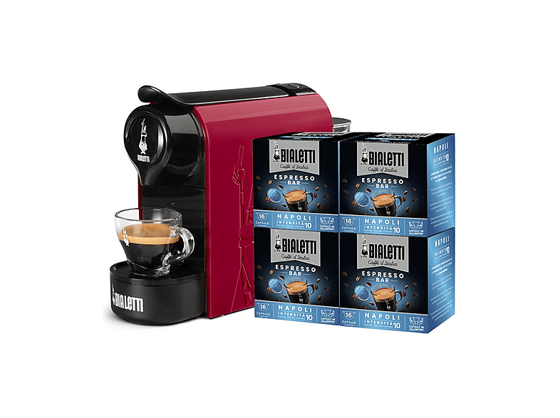 Bialetti Gioia + 64 Caps Macchina Caffé, Rosso