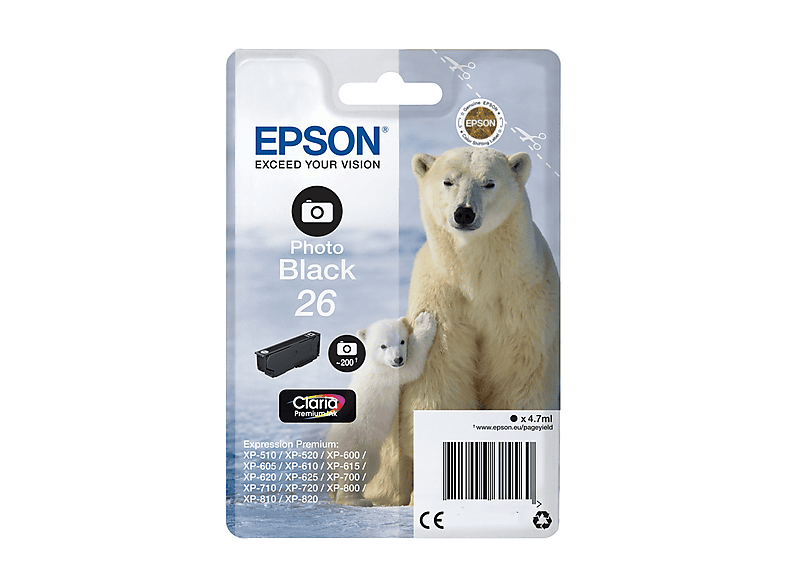 Cartuccia Epson Orso polare 26 Photo Nero