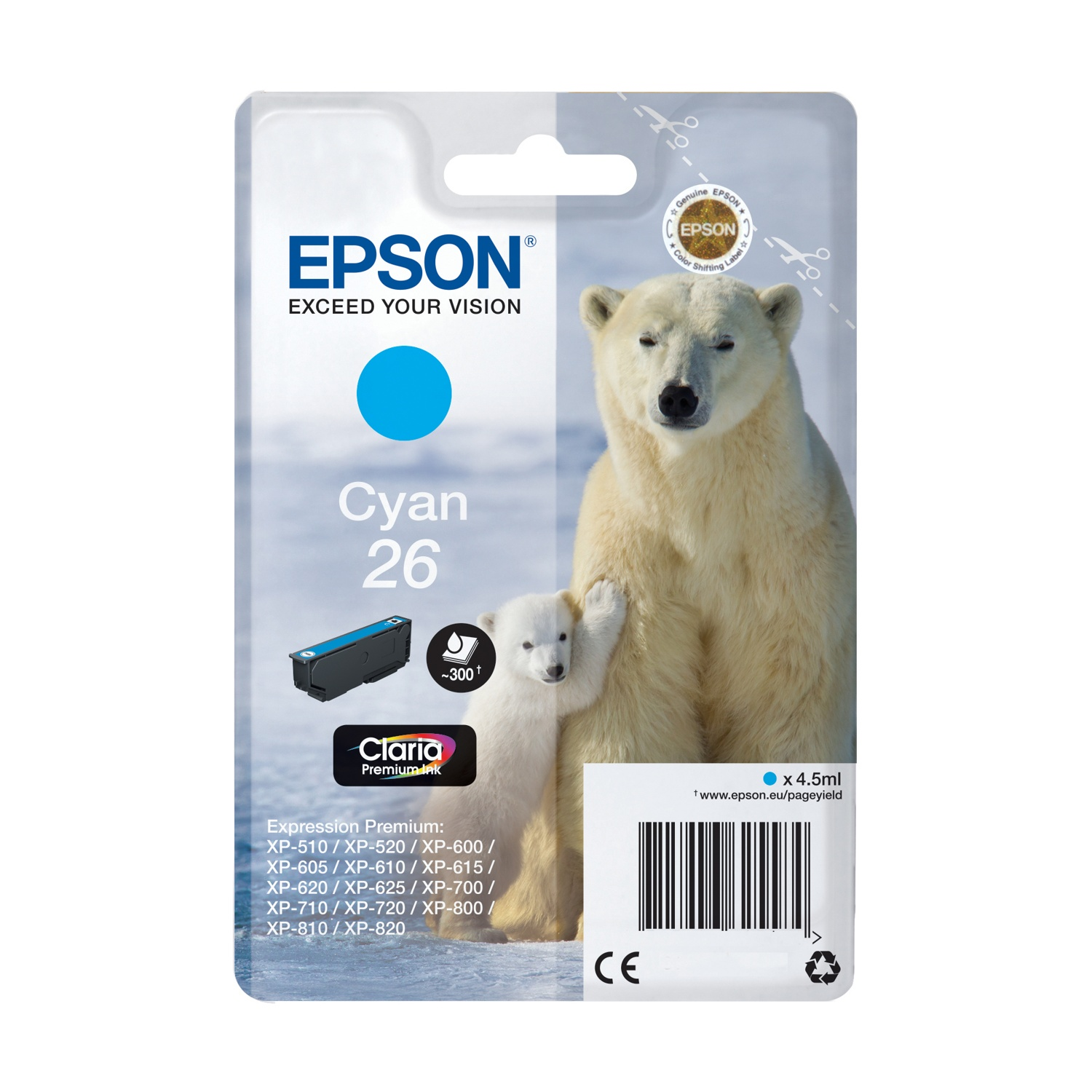 Cartuccia Epson Orso polare 26 Ciano