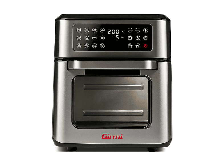 GIRMI Forno Air Fryer FRIGGITRICE AD ARIA, capacità 12 l, Max potenza 1800 W, Silver/nero