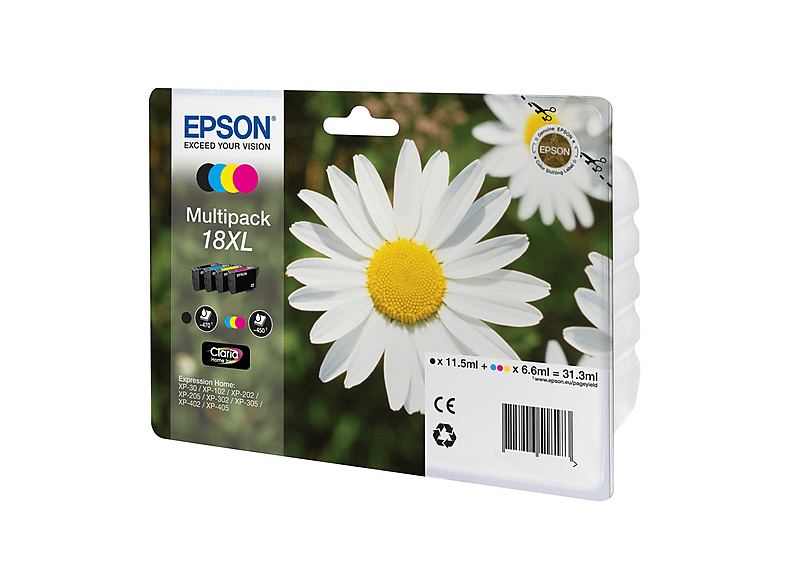 Multipack 4 cartucce EPSON Margherita 18XL Nero, Giallo, Ciano, Magenta