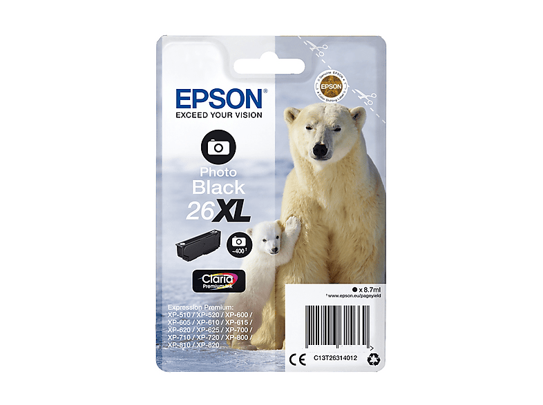 Cartuccia EPSON Orso polare 26XL Photo Nero