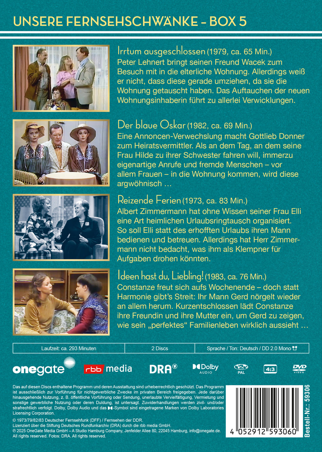 DVD-Cover. Schauspieler in Szenen aus einer deutschen Fernsehsendung. Text auf Deutsch enthält Titel und Beschreibungen.