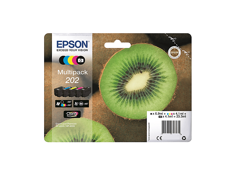 Multipack 5 cartucce EPSON Kiwi 202 Nero, Giallo, Ciano, Magenta, Nero Photo