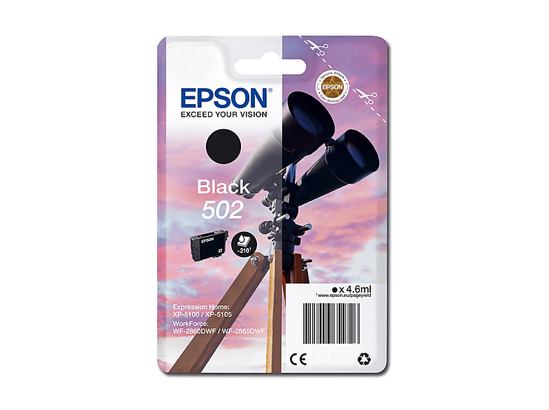 Epson 502 Binocolo cartuccia inchiostro originale nero 1pz