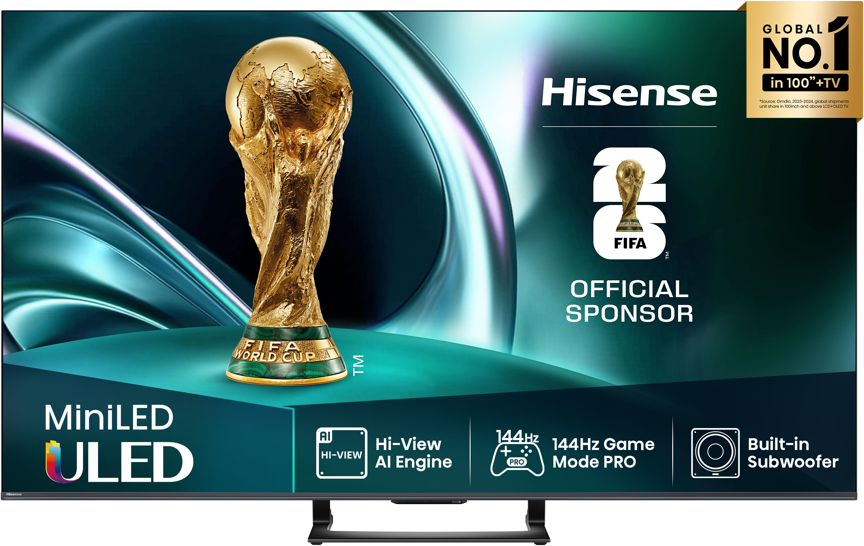 HISENSE 75U7Q 4K UHD Smart MiniLED TV, sötétszürke, 189 cm