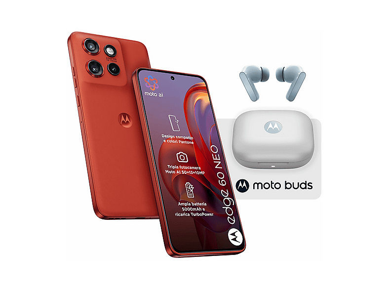 Motorola Edge 60 Neo 256+Motobuds, 256 Gb, Poinciana