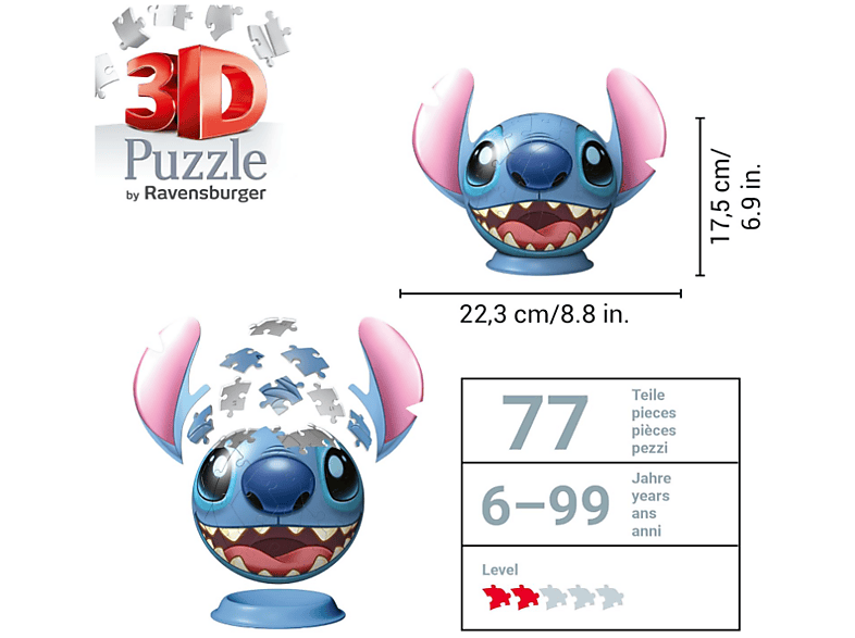 Ravensburger 11574 Disney Stitch 3D Puzzle-Ball mit Ohren — Foto 3 von 5