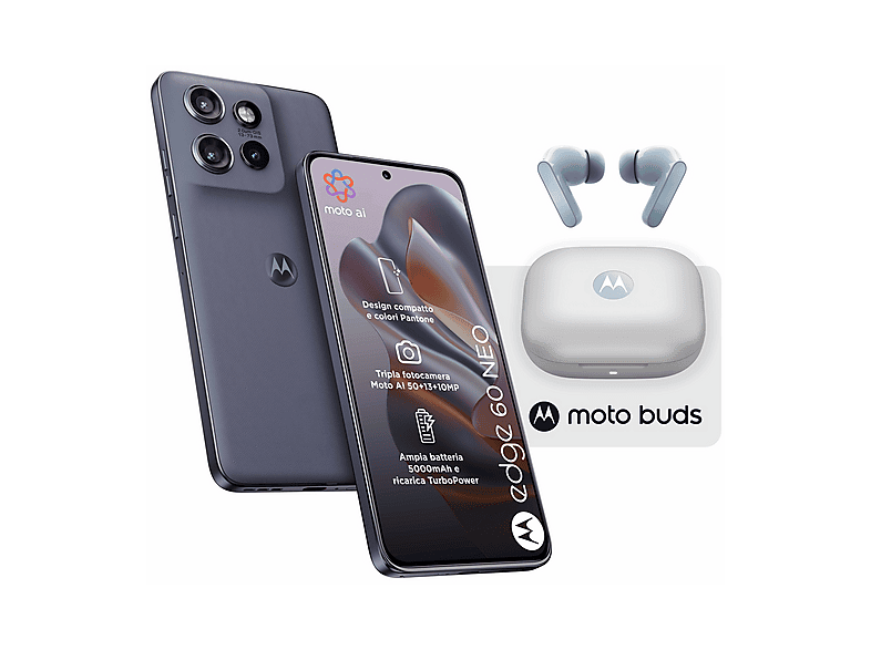 Motorola Edge 60 Neo 256+Motobuds, 256 Gb, Grisaille