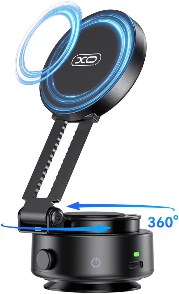 XO C168 mágneses tartó 360° elforgatható, fekete (P-HOLDER-C168-BK)