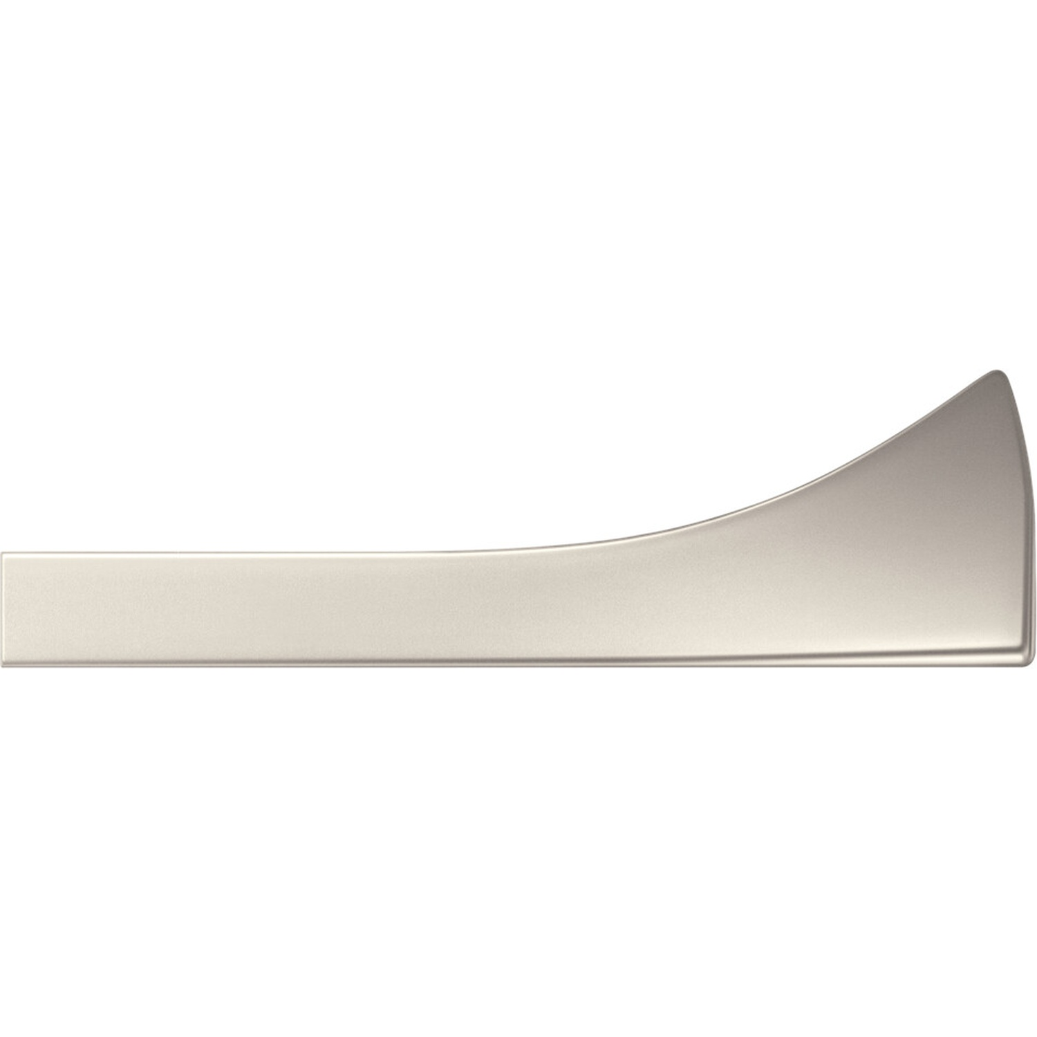A curved, metallic object with a rectangular base and a curved top, on a white background.