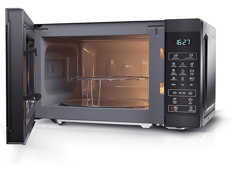 SHARP YC-MG02E-B, 2-in-1 Mikrowelle (800 Watt, Grillfunktion)