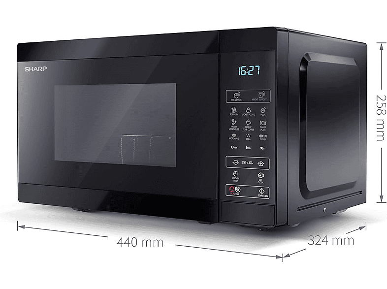 Thumbnail - SHARP YC-MG02E-B, 2-in-1 Mikrowelle (800 Watt, Grillfunktion)