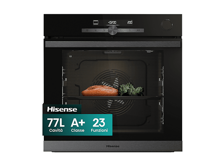 HISENSE O643PG FORNO INCASSO Capacità 77 l, dimensoni: L 59,5 cm - A P 56,4 cm, Nero, classe A+