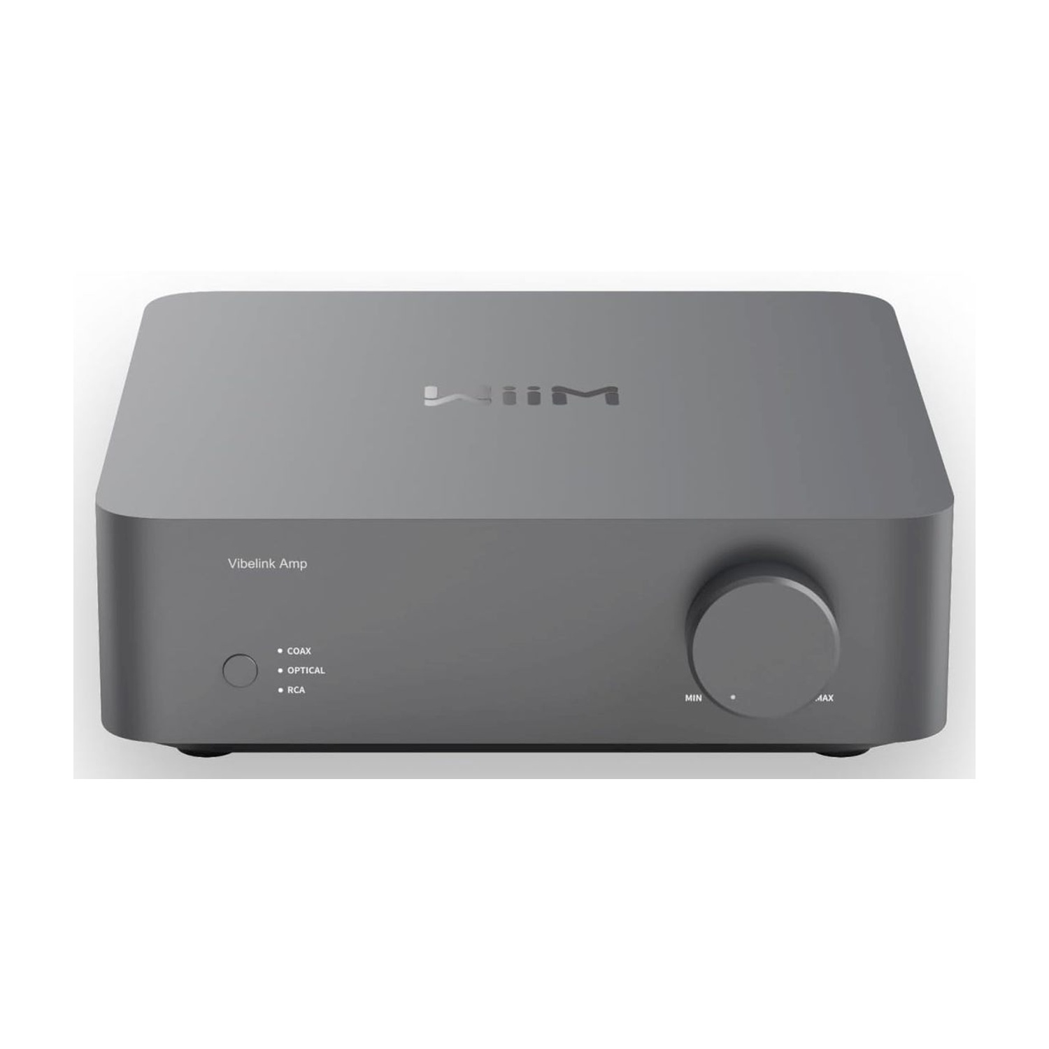 WiiM Vibelink Amp, Amplificatore di Potenza da 100W compatibile con Mini-Pro-Pro Plus e Ultra, Ingressi Rca, Coassiale Ottico. Colore Grigio