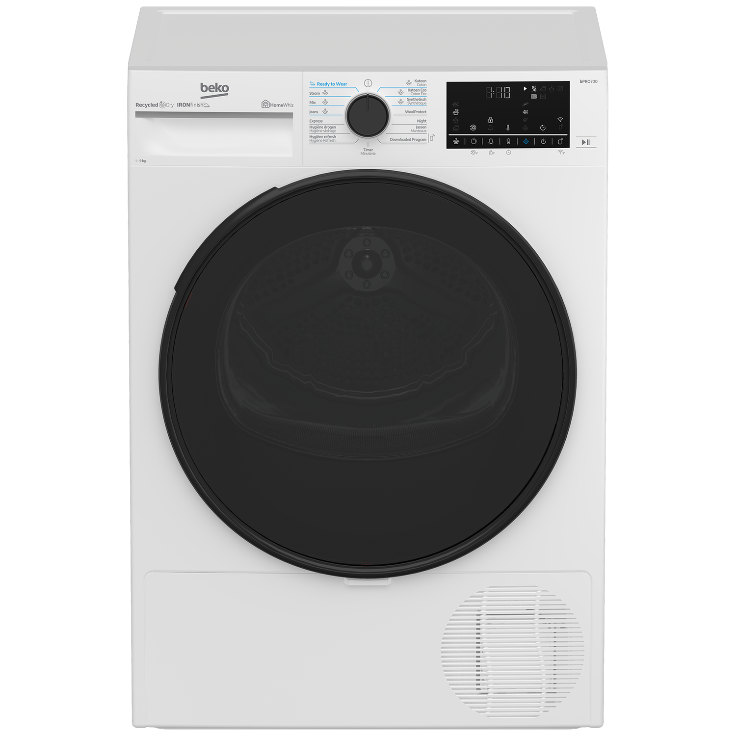 Beko B5t49924wmm - Ironfinish Warmtepompdroger 9 Kg 60 Db Energielabel A afbeelding