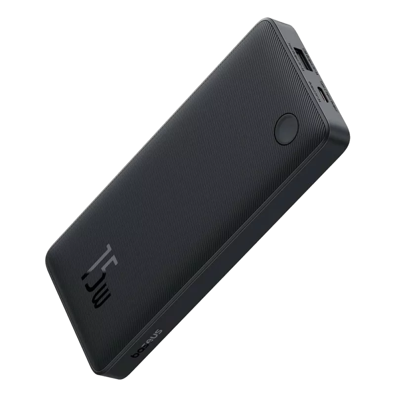 BASEUS Airpow Lite powerbank, 10000 mAh, USB-C és USB-A csatlakozóval, fekete (P10067500123-00)