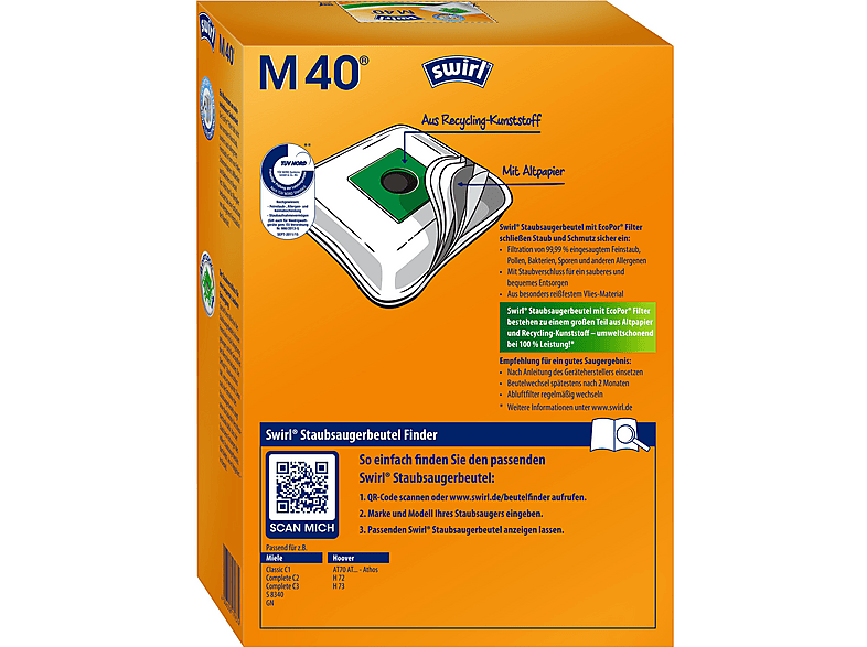 SWIRL - Swirl® M 40® EcoPor® Staubsaugerbeutel