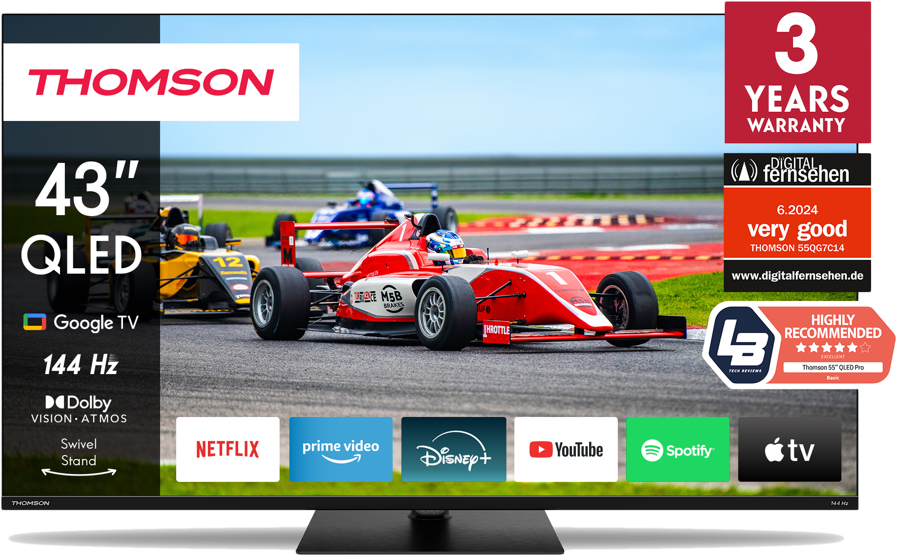 THOMSON 43QG7C14 Google TV, 4K, UHD, QLED Pro, 107 cm