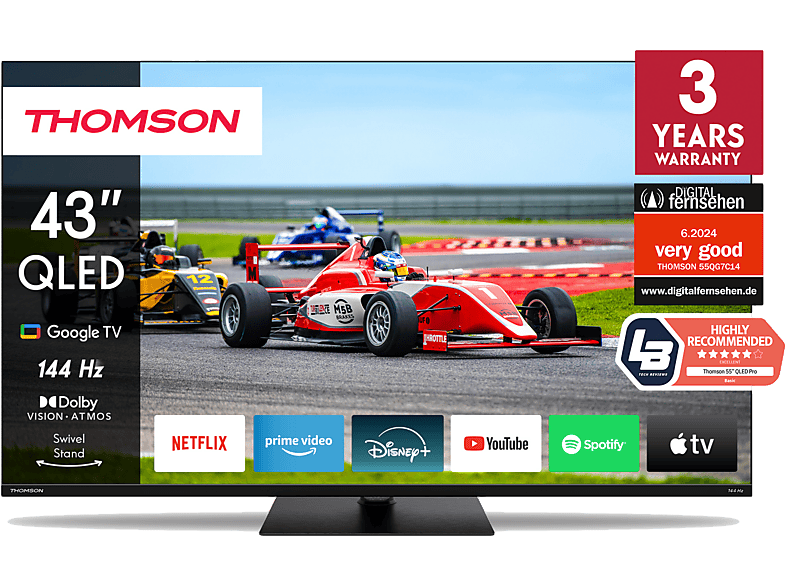 THOMSON 43QG7C14 Google TV, 4K, UHD, QLED Pro, 107 cm | MediaMarkt