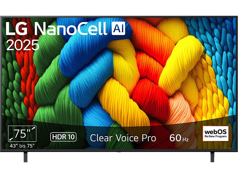 LG NanoCell TV 75NANO80A6B LG NanoCell TV (Flat, 75 Zoll / 190 cm, UHD 4K, SMART TV)