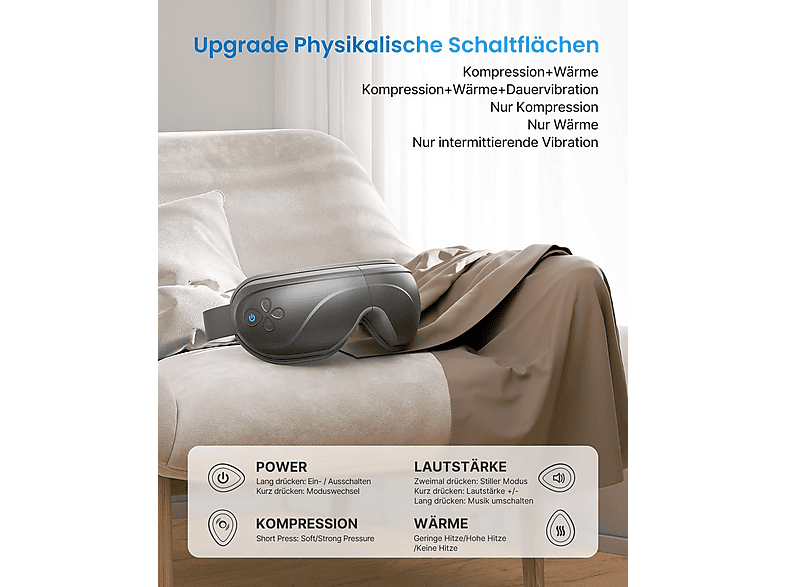 Renpho Eyeris 2 Augenmassagegerät, Grau — Foto 2 von 2