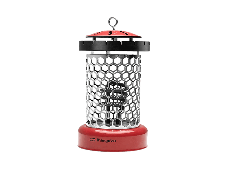 Brasero eléctrico - Orbegozo LO 8000, 400 W, 2 Niveles potencia, Diseño para mesa camilla, Rojo