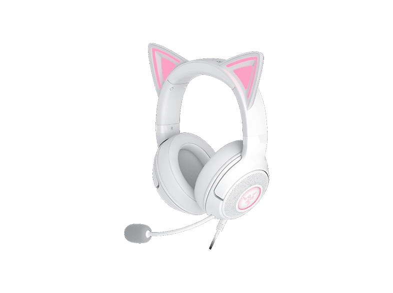 Auriculares gaming - Razer Kraken Kitty V2, Circumaurales, Bluetooth, Micrófono, Blanco