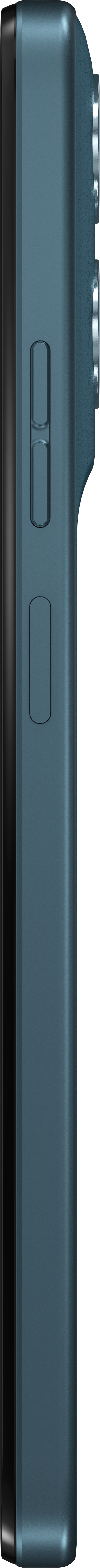 Side view of a blue-gray device with black edge. Buttons are visible.