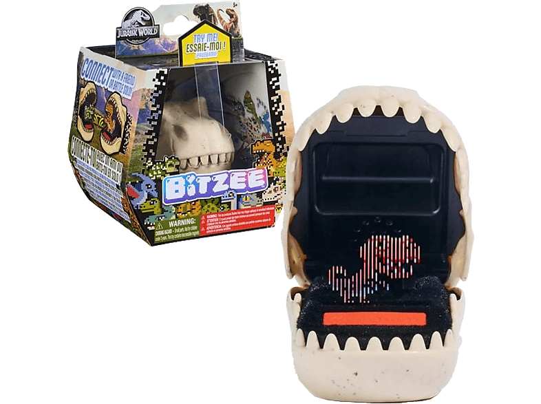 Jurassic World Bitzee - interaktives Spielzeug im Design eines T-Rex Schädels, mit 25 virtuellen Dinosauriern (Ab 5 Jahren); Virtuelles Haustier
