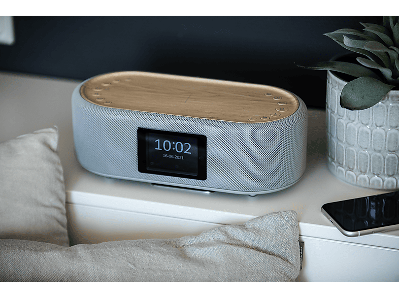 Thumbnail - PEAQ PCR 120BT-W-1 Radiowecker, FM, DAB+, Bluetooth, Hellgrau