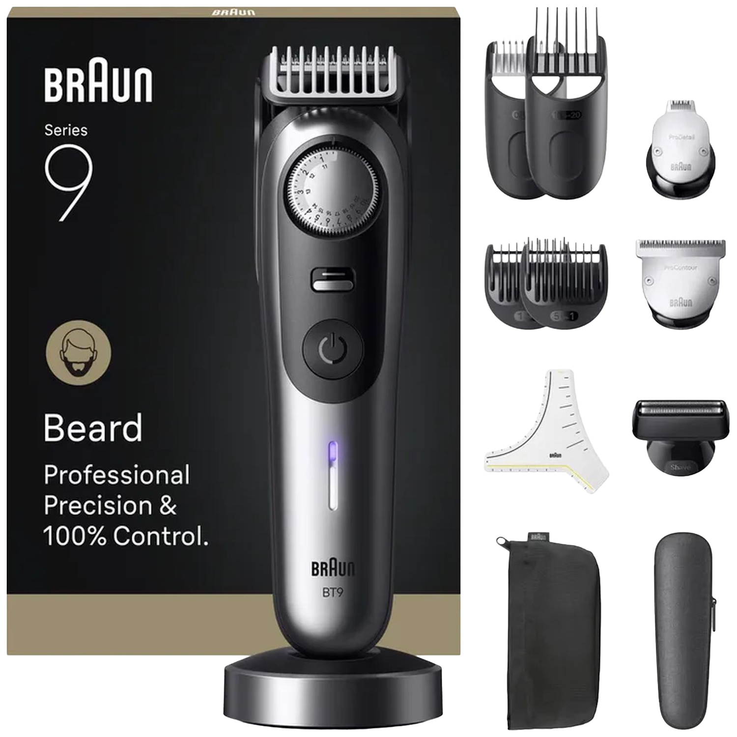Braun Baardtrimmer Bt9560 Metallic Grijs