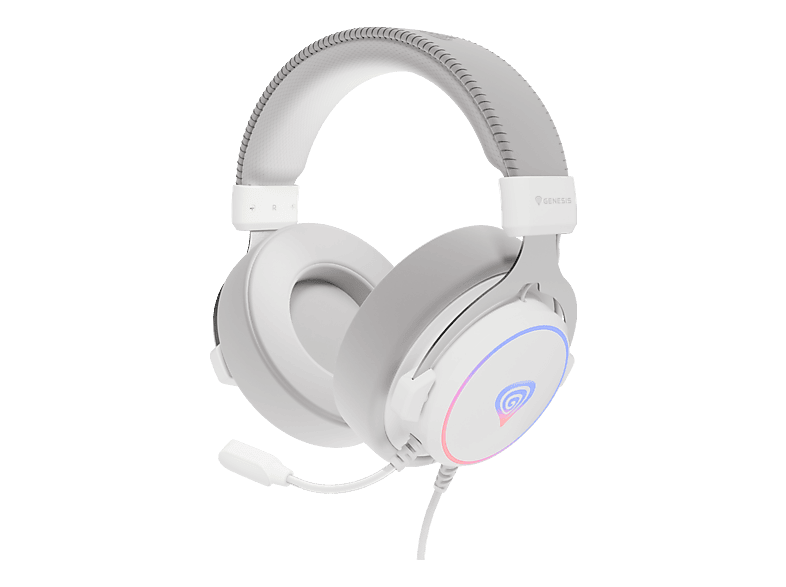 Słuchawki GENESIS Neon 764 Nauszne, Dźwięk przestrzenny Biały – zdjęcie 3