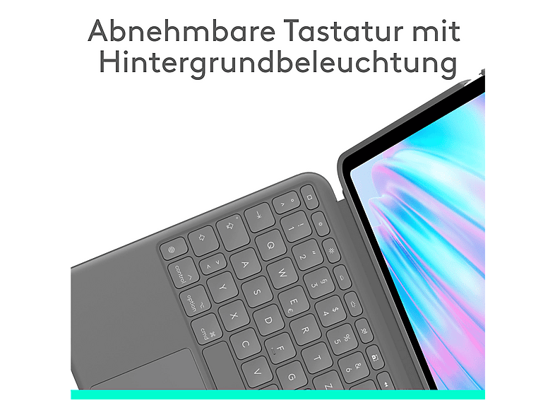 Thumbnail - LOGITECH Combo Touch für iPad Air 11 Zoll (M2, M3, M4), (5. Generation – 2022) Tastatur-Case Oxford Grey