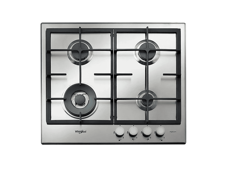 WHIRLPOOL GMR 6422/IXL PIANO COTTURA GAS, 4 zone di cottura, dimensioni: L 59 cm, P 51 piano in Acciaio inossidabile, Inox