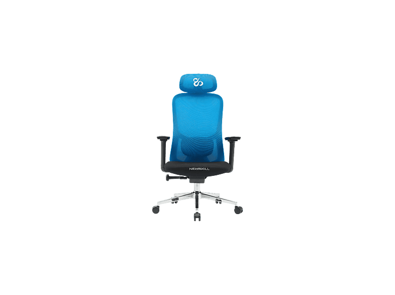 Silla gaming - Newskill Nue, Reposabrazos 3D (ajustable en altura, anchura y profundidad), Carga máx. 150 kg, Malla Transpirable Premium, Negro/Azul