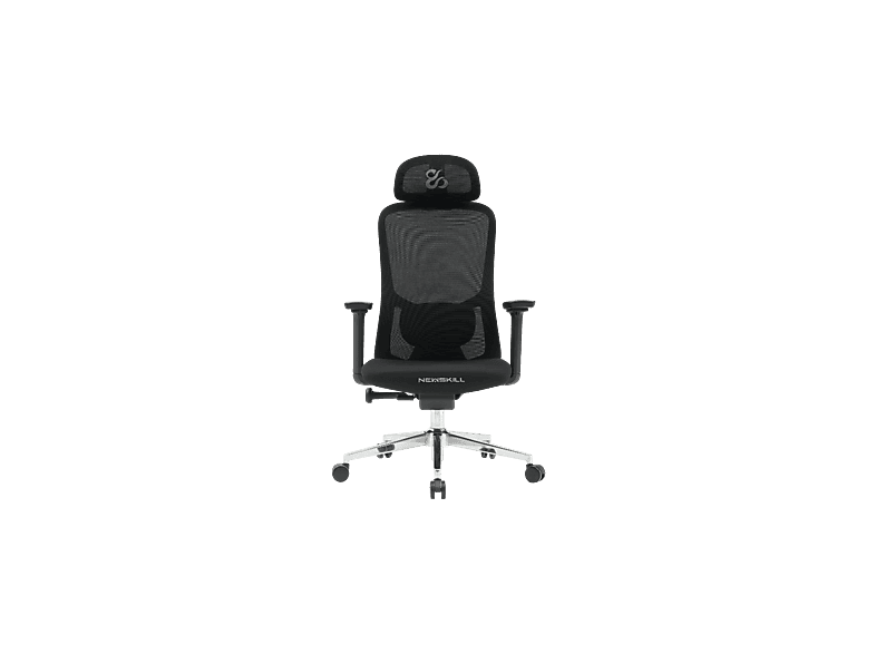 Silla gaming - Newskill Nue, Reposabrazos 3D (ajustable en altura, anchura y profundidad), Carga máx. 150 kg, Malla Transpirable Premium, Negro