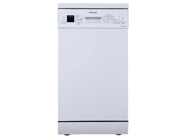 Lavavajillas compacto - Infiniton DIW-4510WD3, 10 Servicios, 7 Programas, 44.8 cm Ancho, Auto-Open, Blanco