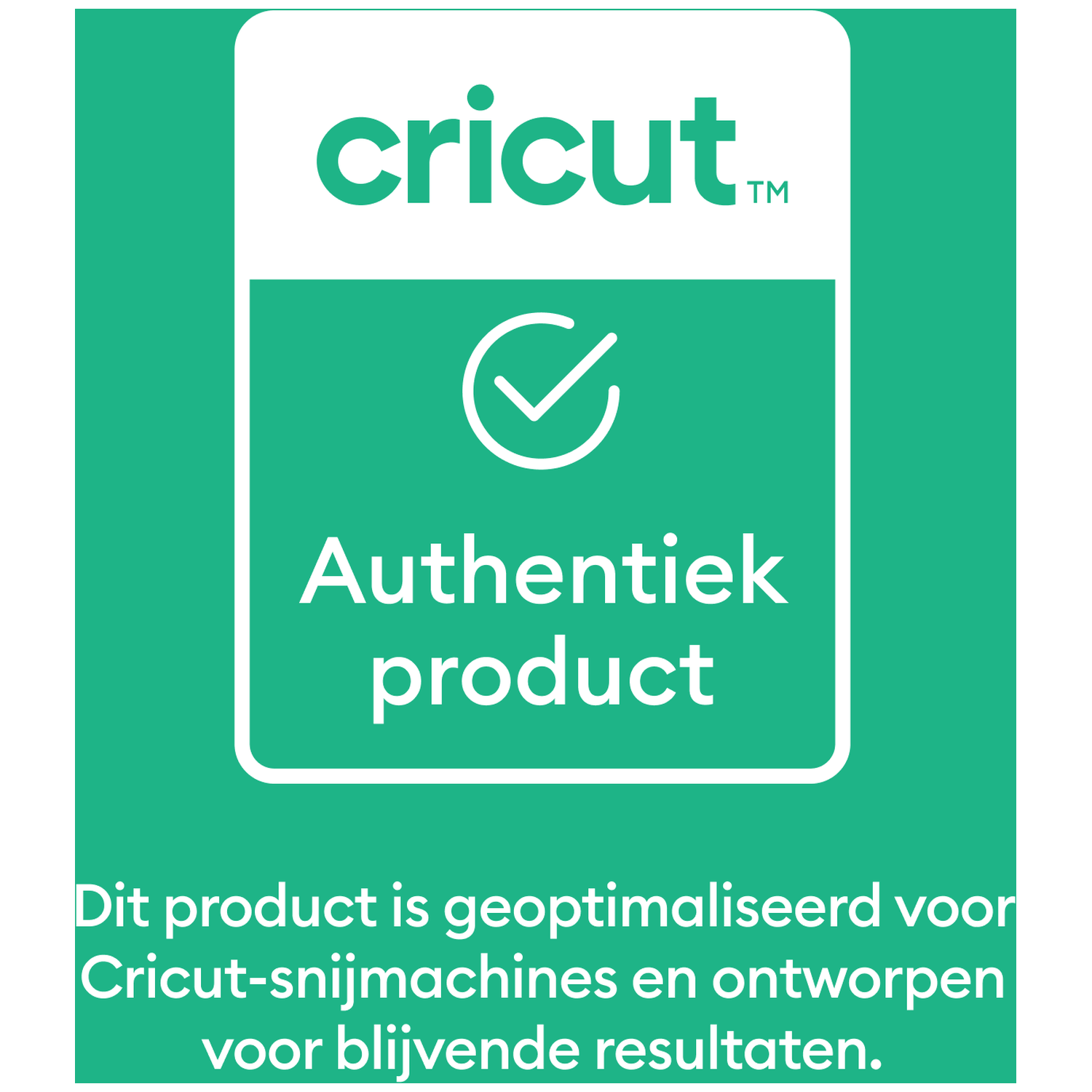 The image displays the Cricut logo and text, including 'Authentiek product' and a product description in Dutch.