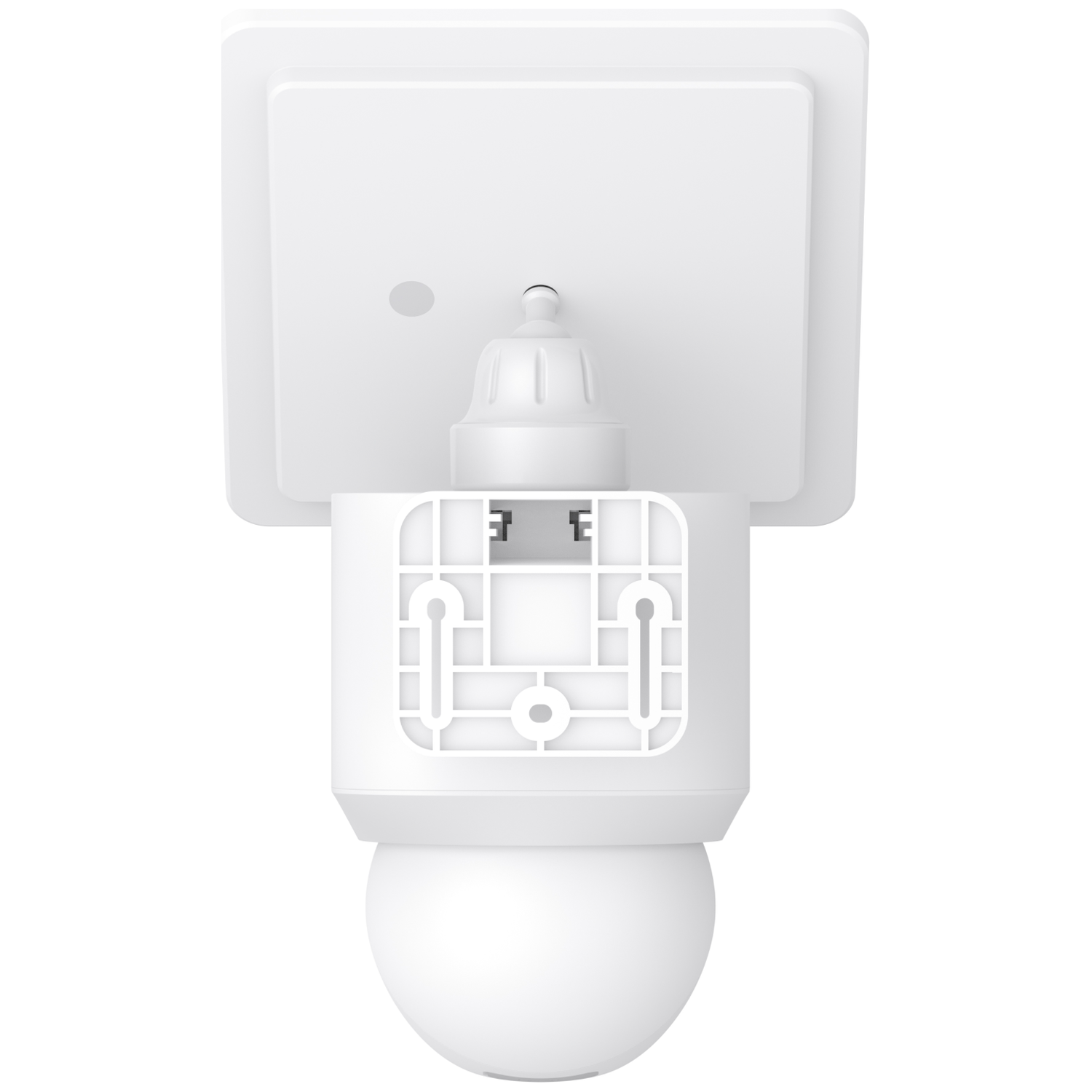 A white device is shown, consisting of a square top, a neck, and a bulbous bottom, all against a white background.