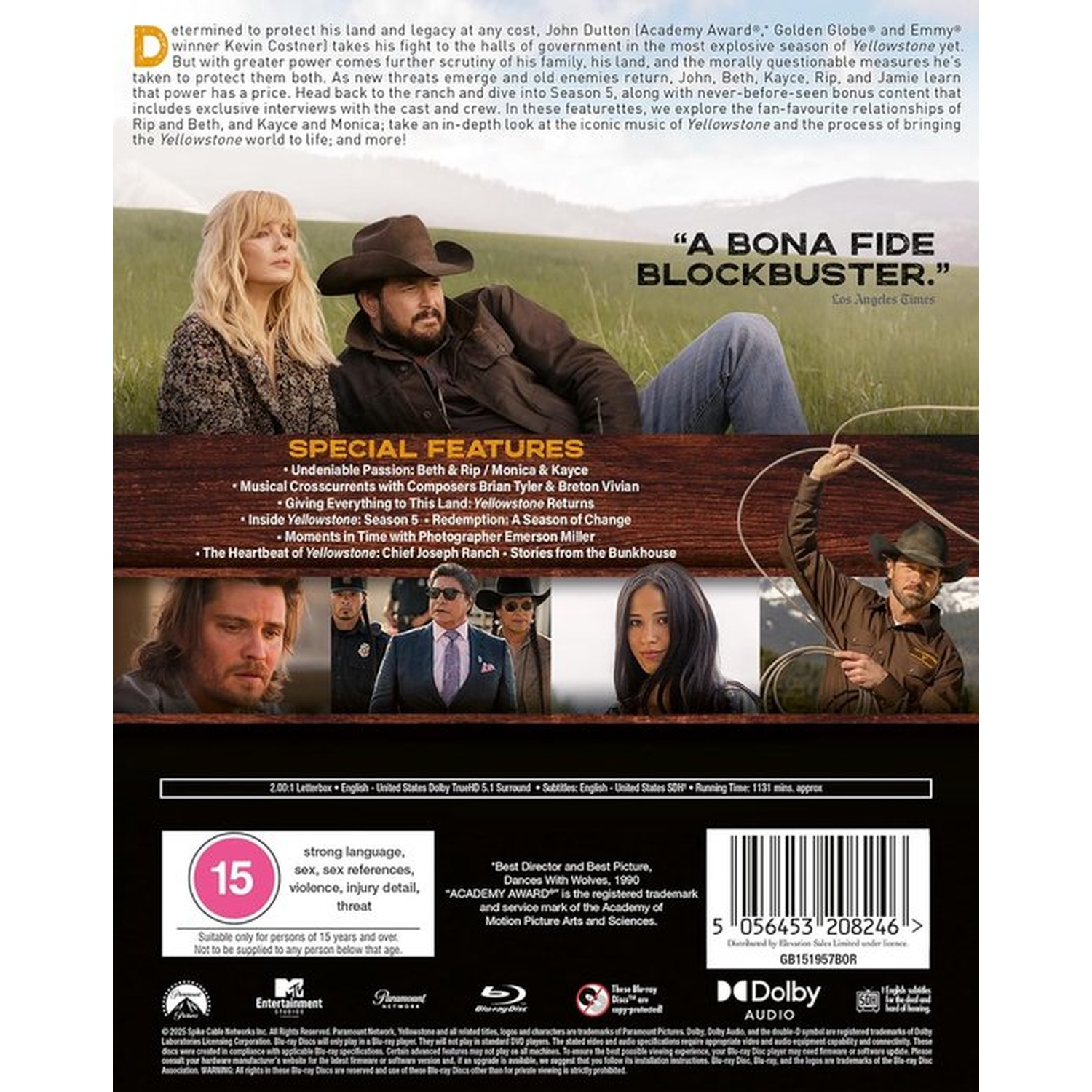 DVD cover of Yellowstone. Features Beth and John Dutton. Includes text and logos.